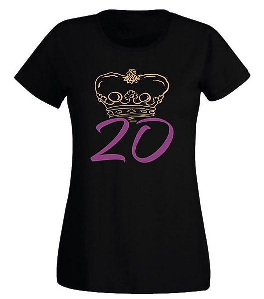 G-graphics T-Shirt Damen T-Shirt - Krone – 20 zum 20. Geburtstag, Slim-fit, günstig online kaufen