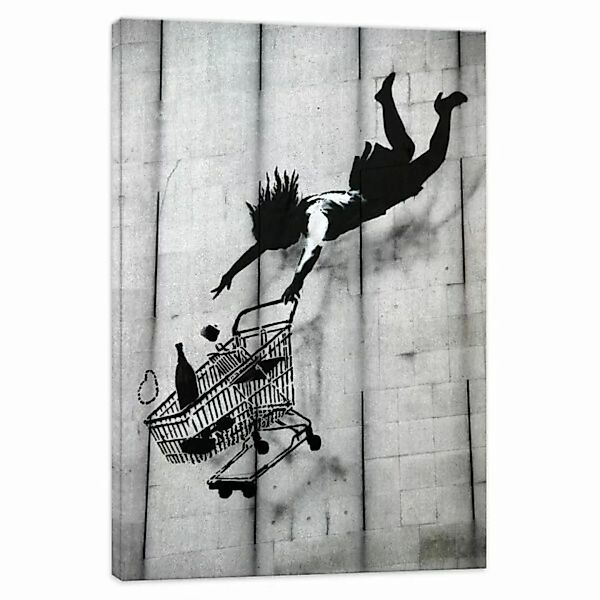 Wandbild Banksy Einkaufswagen Bilder Wohnzimmer günstig online kaufen