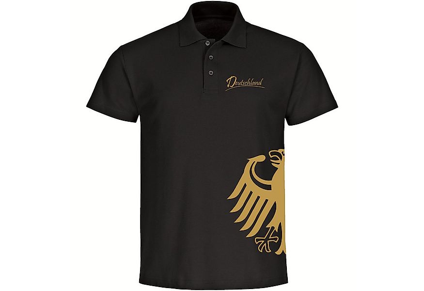 multifanshop Poloshirt Deutschland - Adler seitlich Gold - Polo günstig online kaufen