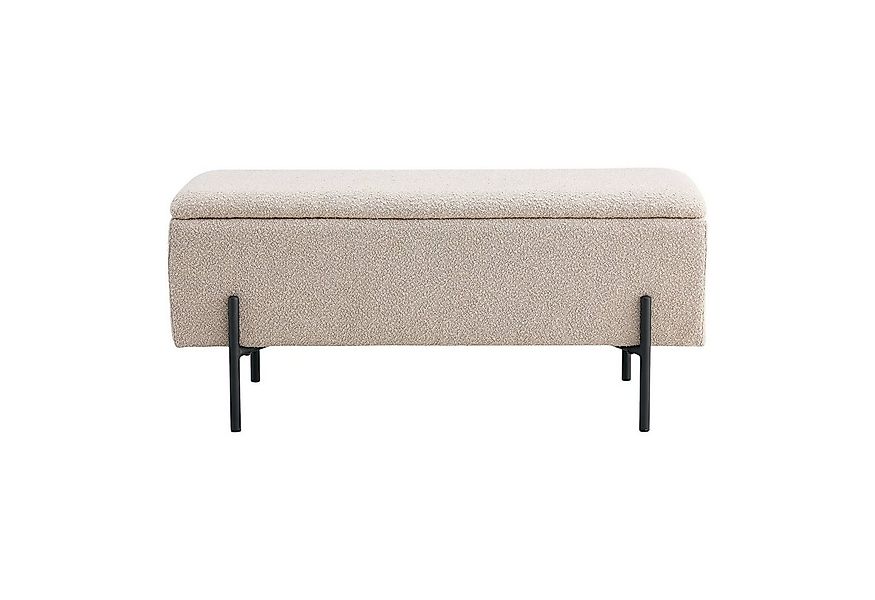 House Nordic Truhenbank Watford, in Beige, Stoff - 95x46x36,5cm (BxHxT) günstig online kaufen