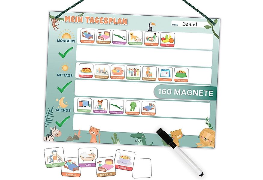 Mini Mindz Magnettafel Tagesplaner Kinder - Montessori Magnettafel mit 160 günstig online kaufen