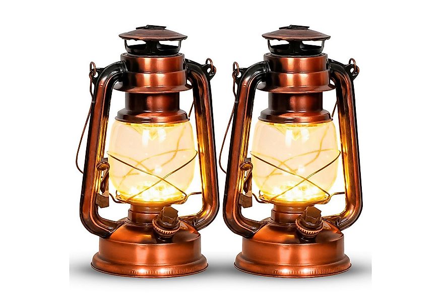 EAXUS LED Laterne Kupferfarbene Sturmlaterne im Design einer Öllampe - Dimm günstig online kaufen