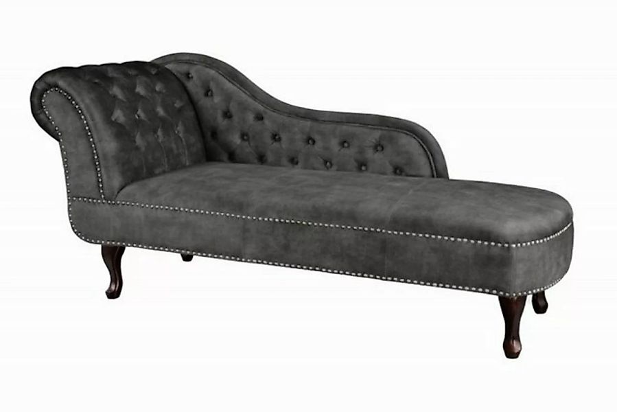 Casa Padrino Chesterfield-Sofa Chesterfield Recamiere / Chaiselongue Silber günstig online kaufen