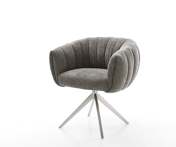 Drehstuhl Jada-Flex Bouclé Soft Schlamm Kreuzgestell breit Edelstahl 360° d günstig online kaufen