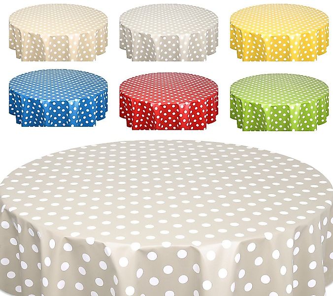 Beautex Tischdecke Punkte Wachstuchtischdecke OVAL RUND ECKIG, Wachstuch ab günstig online kaufen