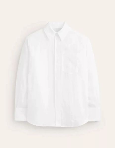 Connie Leinenhemd Damen Boden, Weiß günstig online kaufen