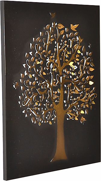 HOFMANN LIVING AND MORE Wanddekoobjekt "Wandbild" Bild aus Metall mit goldf günstig online kaufen
