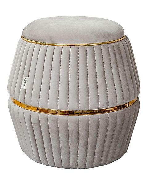 Qiyano Hocker Sitzhocker Samt Taupe - günstig online kaufen