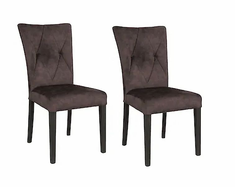 Home affaire 4-Fußstuhl »Diamond« (Set) 2 Stk. Samtvelours Sitz und Ruecken günstig online kaufen