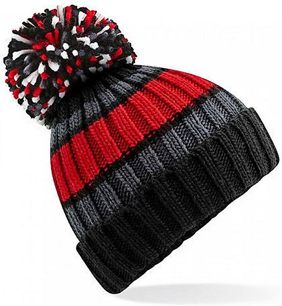 Beechfield® Bommelmütze Hygge Striped Beanie - Hochwertiges Futter aus Shea günstig online kaufen