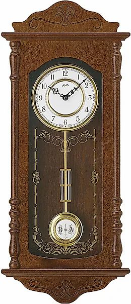 AMS Pendelwanduhr »W7013/1«, Quarzuhr, Holz-/Glasgehäuse,Erle nussbaumfarbe günstig online kaufen