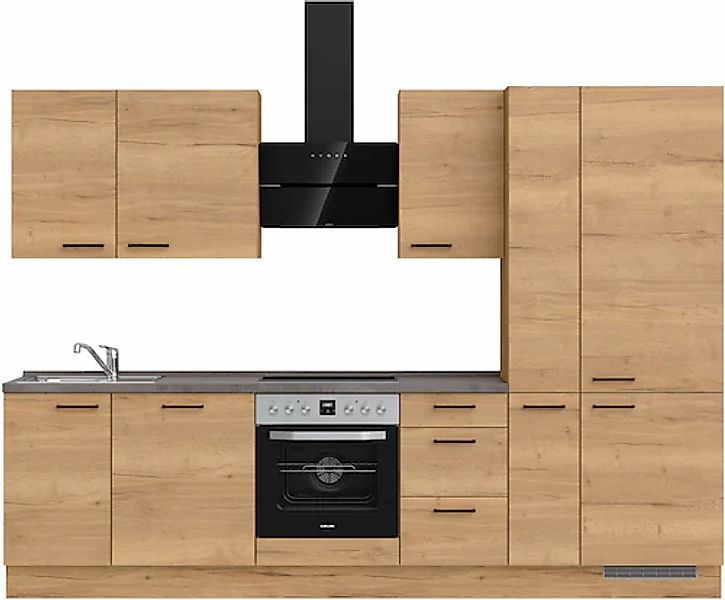 nobilia® Küchenzeile »"Structura II"«, vormontiert, Ausrichtung wählbar, Br günstig online kaufen