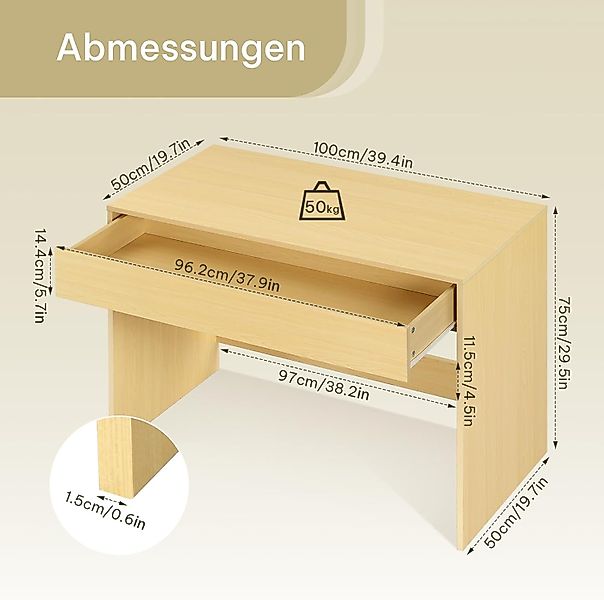 EUGAD Schreibtisch (1-St), Bürotisch PC Tisch günstig online kaufen
