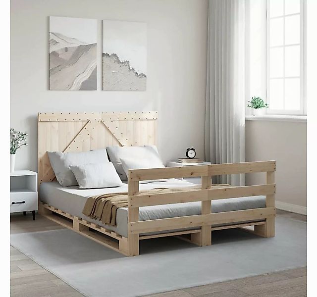 vidaXL Bett, Massivholzbett mit Kopfteil 160x200 cm Kiefer günstig online kaufen