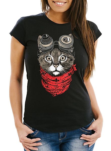MoonWorks Print-Shirt Damen T-Shirt Katze Cat günstig online kaufen