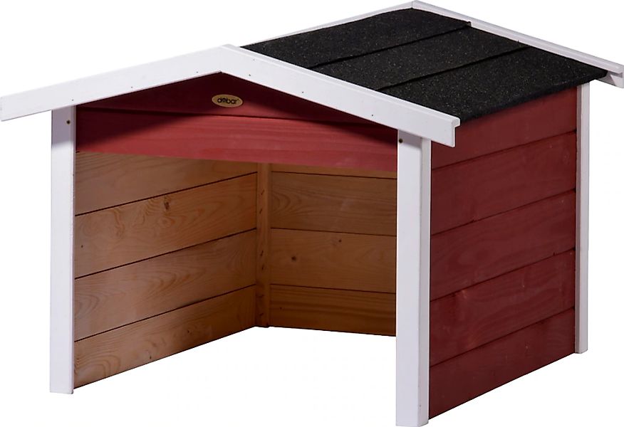 dobar Mähroboter-Garage, aus Holz in rot, mit Bitumen-Dach günstig online kaufen