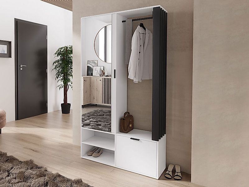 MIRJAN24 Garderoben-Set Milo, (mit Spiegel), mit Kleiderstange, Loft Stil, günstig online kaufen