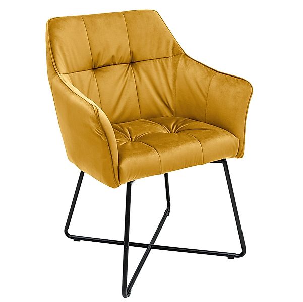 riess-ambiente Polsterstuhl LOFT senfgelb / schwarz günstig online kaufen