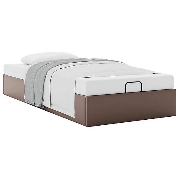 vidaXL Bett Ottoman-Bett ohne Matratze Braun 90x190 cm Kunstleder günstig online kaufen