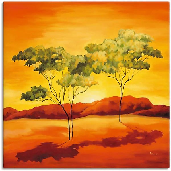 Artland Wandbild »Sonnenuntergang in der Steppe«, Afrika, (1 St.), als Lein günstig online kaufen