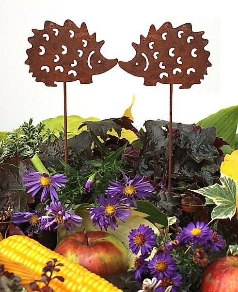 LB H&F Lilienburg Gartenfigur 2er SET Gartendeko Gartenstecker Igel Herbst günstig online kaufen