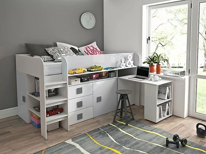 Unique Home Kinderbett Hochbett, Etagenbett TOL1 G, mit Treppe, Schubladen günstig online kaufen