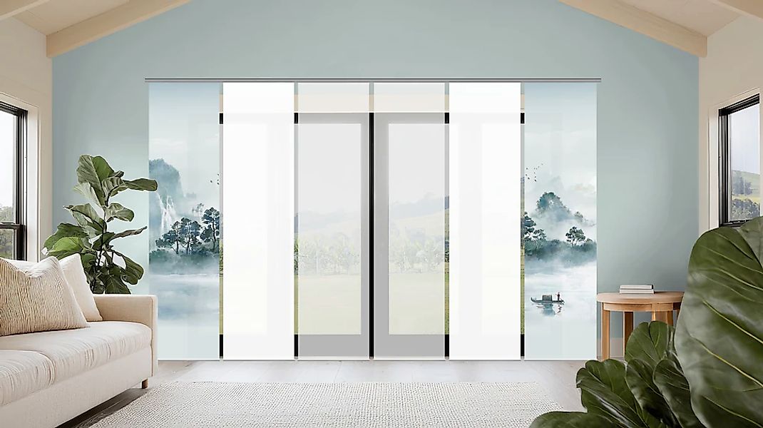 HOME WOHNIDEEN Schiebegardine "VITNAM" Paneelwagen 6 Stk. tlg. Schiebewand günstig online kaufen