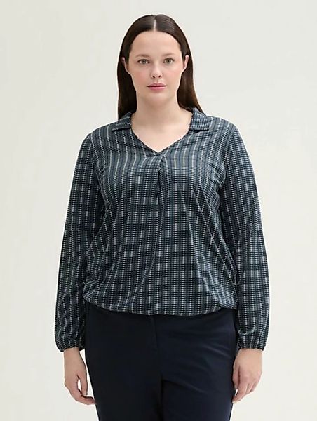 TOM TAILOR PLUS Langarmshirt Plus Size - Gemustertes Blusenshirt günstig online kaufen