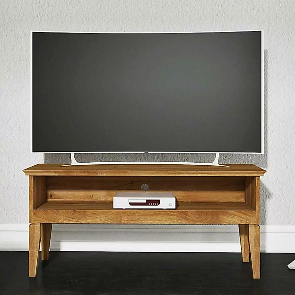 TV Board aus Wildeiche massiv geölt 50 cm hoch günstig online kaufen