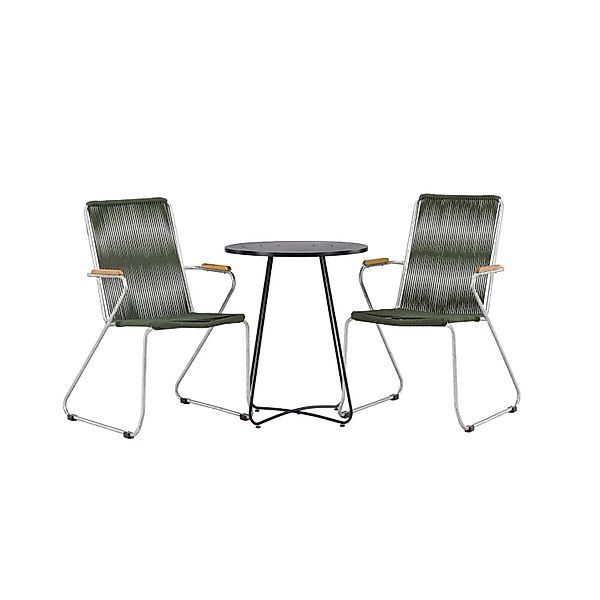 ebuy24 Bacong Gartenset Tisch 2 Stühle Schwarz Grün günstig online kaufen
