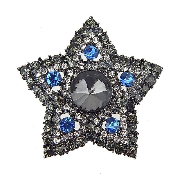 Ella Jonte Brosche, Stern silber blau grau Strass Ziernadel Anstecknadel günstig online kaufen
