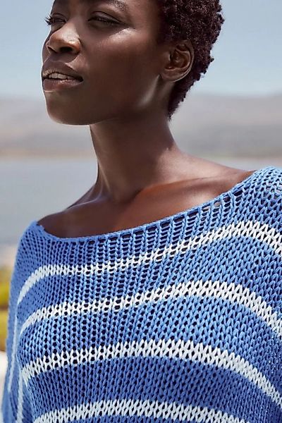 Next Strickpullover Langärmeliger Pullover mit gestreiftem Muster (1-tlg) günstig online kaufen