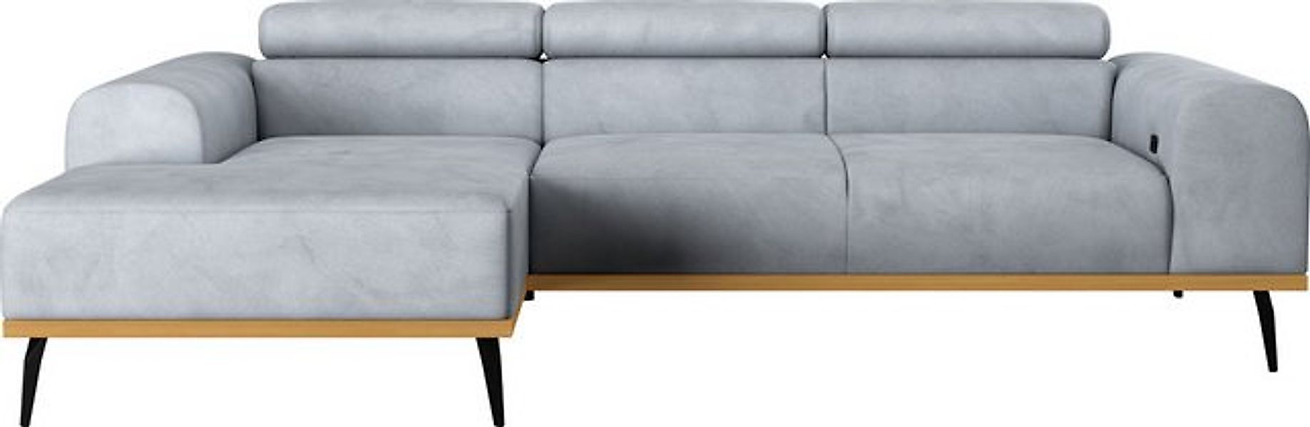 Places of Style Ecksofa "Carlo L-Form", mit Kopfteilverstellung & Holz-Rahm günstig online kaufen