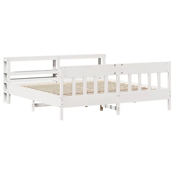 vidaXL Massivholzbett ohne Matratze Weiß 200x200 cm Kiefernholz 3306253 günstig online kaufen