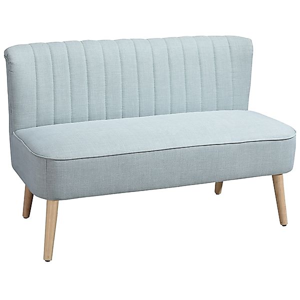 HOMCOM 2-Sitzer Stoffsofa, kleines Zweisitzer Sofa, Sofa pflegeleicht, Holz günstig online kaufen