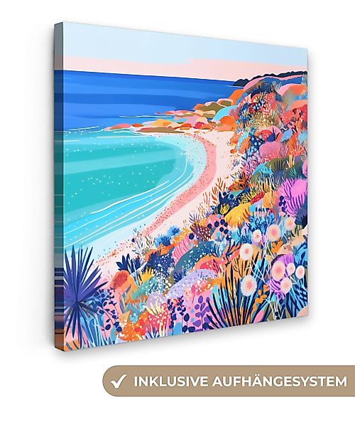 OneMillionCanvasses® Leinwandbild Blumenwiese - Meer - günstig online kaufen