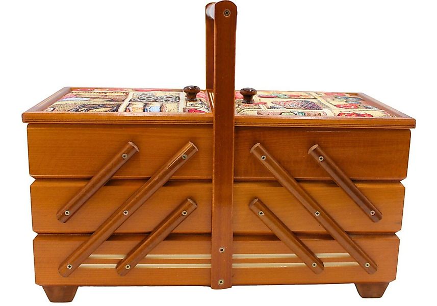 Dekohelden24 Nähkorb Hochwertiger Nähkasten, Nähkästchen aus Furnierholz mi günstig online kaufen