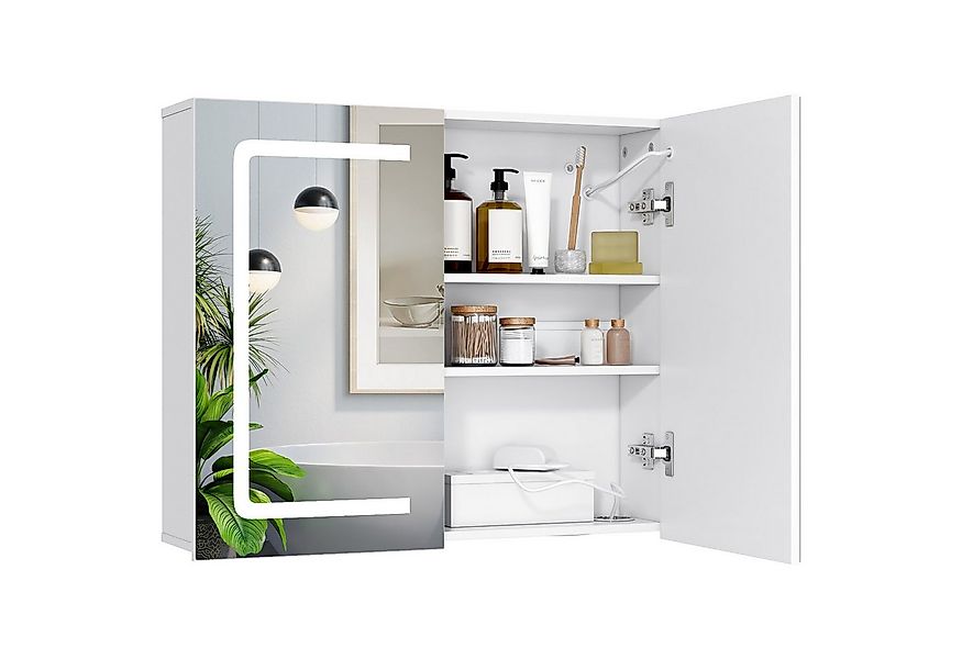 Bealife Spiegelschrank Badezimmerschrank Dreistufiger Stauraum LED-Beleucht günstig online kaufen
