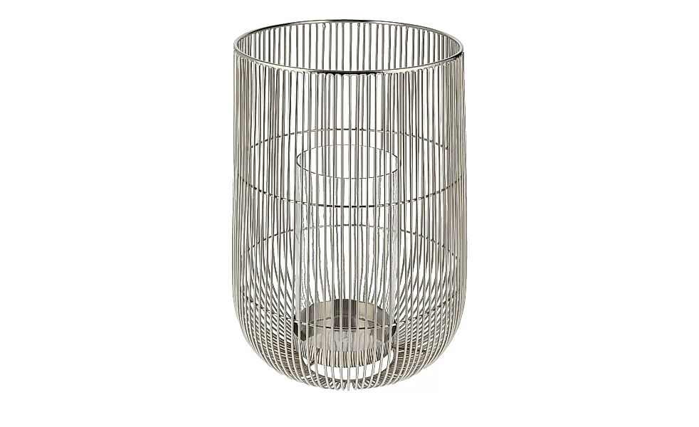 Windlicht - silber - Glas , Stahl - 35 cm - Sconto günstig online kaufen