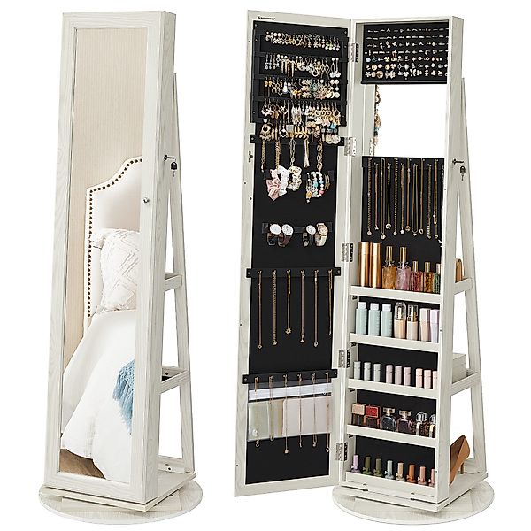 SONGMICS Schmuckschrank Spiegelschrank Schlüsseln, Geschenkidee, 3 günstig online kaufen