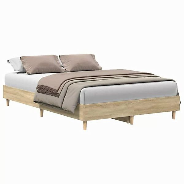 vidaXL Bett Bettgestell ohne Matratze Sonoma-Eiche 120x200 cm Holzwerkstoff günstig online kaufen