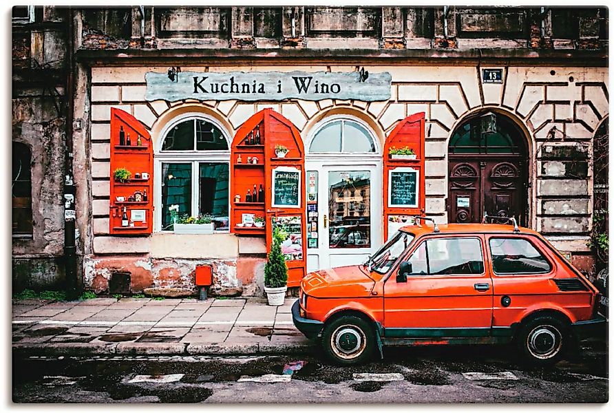Artland Leinwandbild »Kuchnia i Wino in Kraków«, Auto, (1 St.), auf Keilrah günstig online kaufen