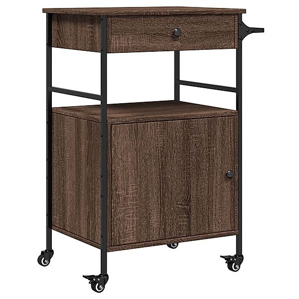 vidaXL Küchenwagen Küchenwagen Braun Eichen-Optik 56x43x89,5 günstig online kaufen