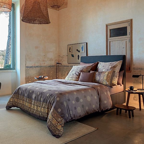 Bettwäsche Bassetti Mako Satin Pallavicino G1 grau braun beige 155x220 günstig online kaufen