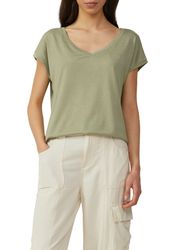 QS T-Shirt mit V-Ausschnitt günstig online kaufen