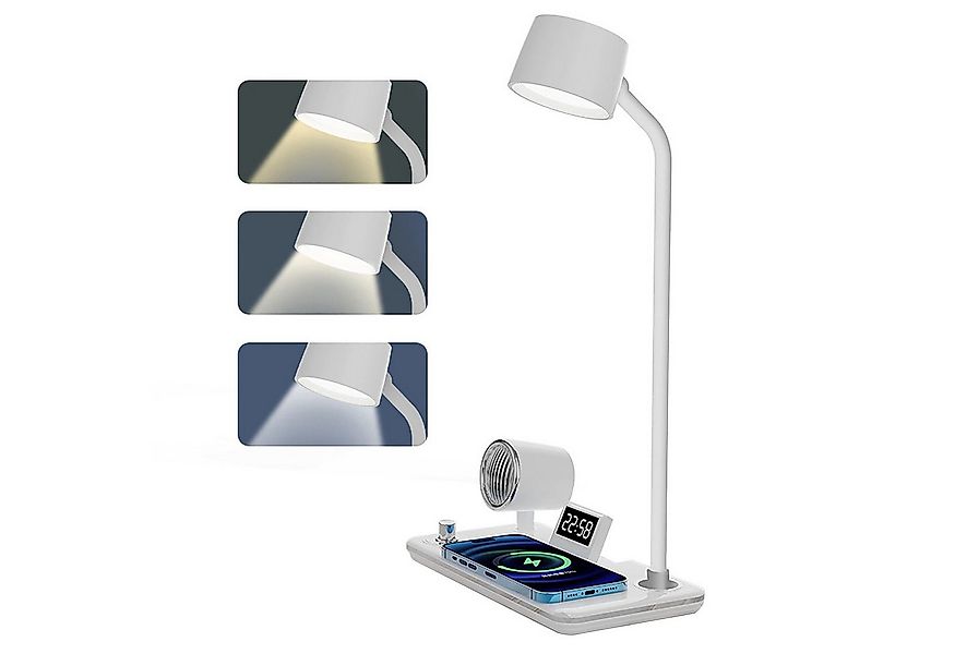Luckice LED Schreibtischlampe LED Nachttischlampe mit kabellosem Ladegerät, günstig online kaufen