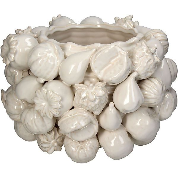 Übertopf „Früchte“ aus feinem Steingut – Elfenbein günstig online kaufen