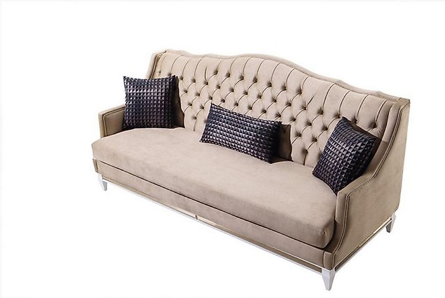 Xlmoebel 3-Sitzer Luxuriöses Textilsofa in Beige mit drei Sitzen im Chester günstig online kaufen