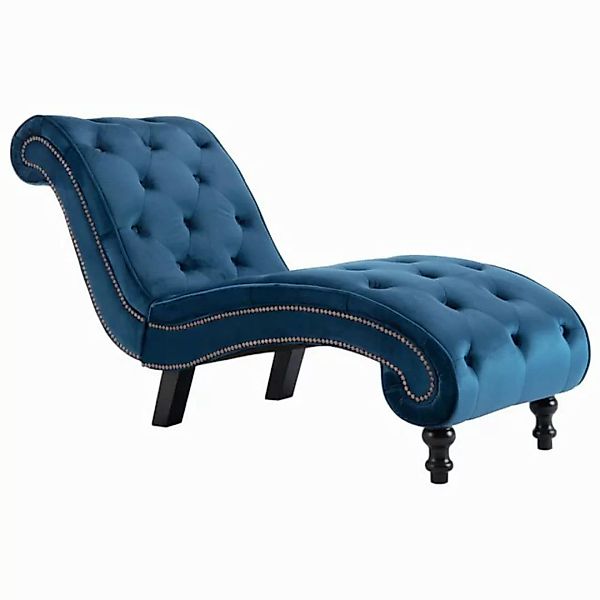 vidaXL Chaiselongue, Liegesofa Blau Samt günstig online kaufen