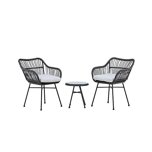 ebuy24 Viga Loungeset 2 Stühle 1 Kleiner Beistelltisch Schwarz Tisch cm H41 günstig online kaufen